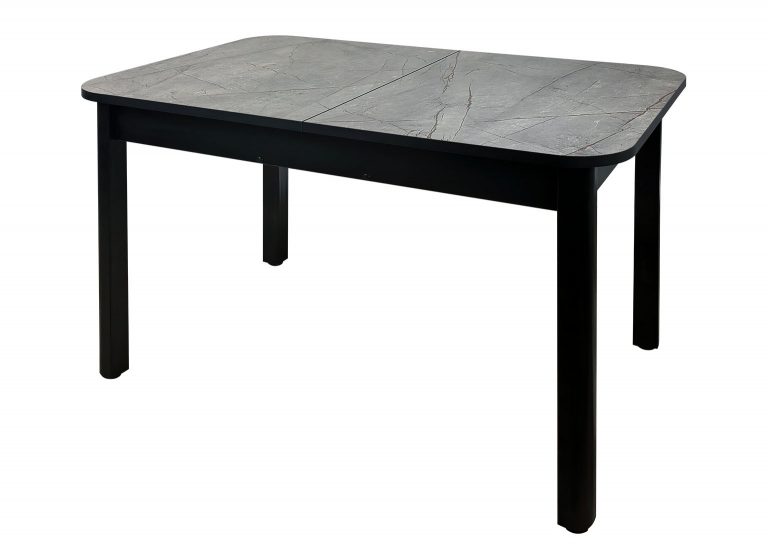 Стол Премьер раздвижной 120 x 80 (+50) см / Прямоугольный / Пластик Бронзовый Каспий / Опора 9 (металл) Чёрная РУСТ